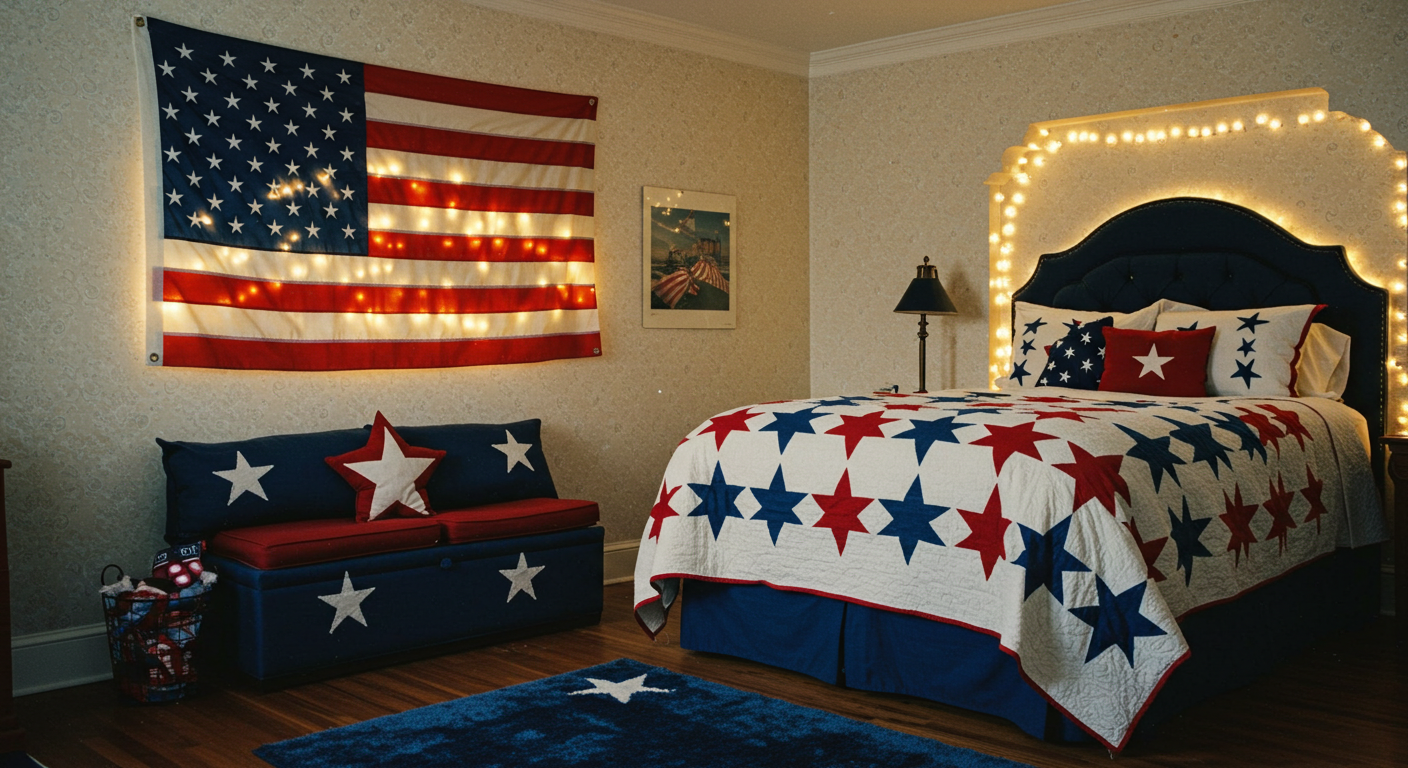 Red, White & Blue: How to Style a Patriotic Bed for the 4th of July