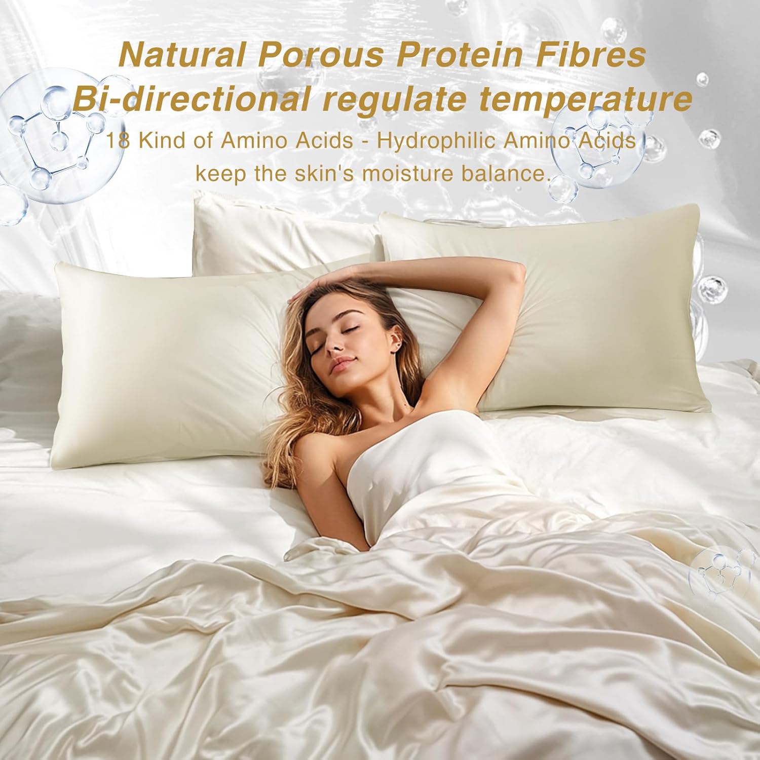 Mintorai Pure Silk Pillowcase Set of 2 - Soft, Smooth & Cooling, Luxury Silk Pillow Cover with Envelope Closure for Hair & Skin Care