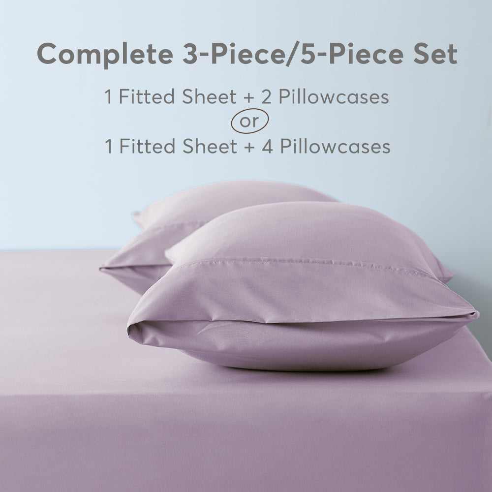 Mintorai All Season Deep Pocket Fitted Sheet Set with Pillowcases, Room Decor, Graduation Gifts