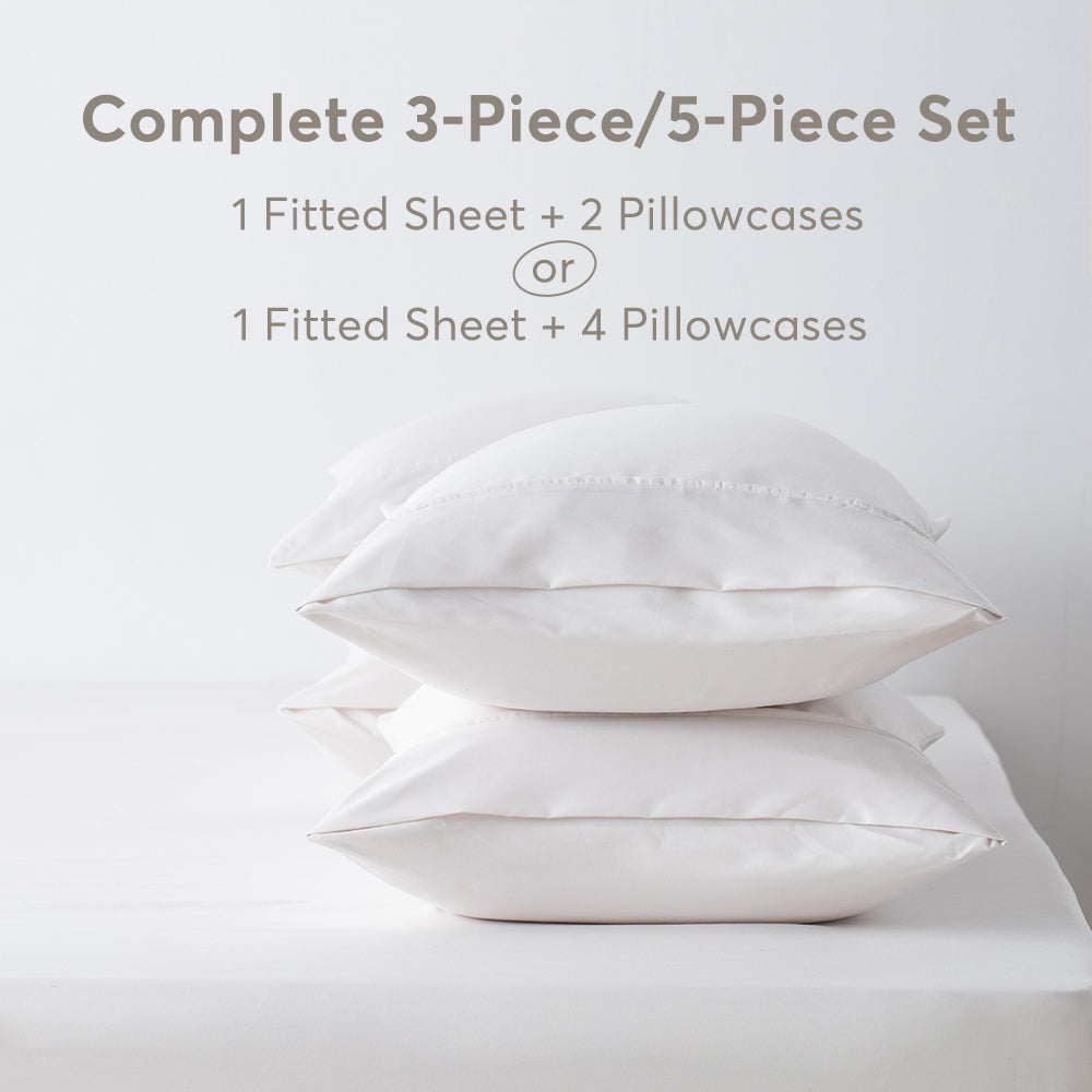 Mintorai All Season Deep Pocket Fitted Sheet Set with Pillowcases, Room Decor, Graduation Gifts