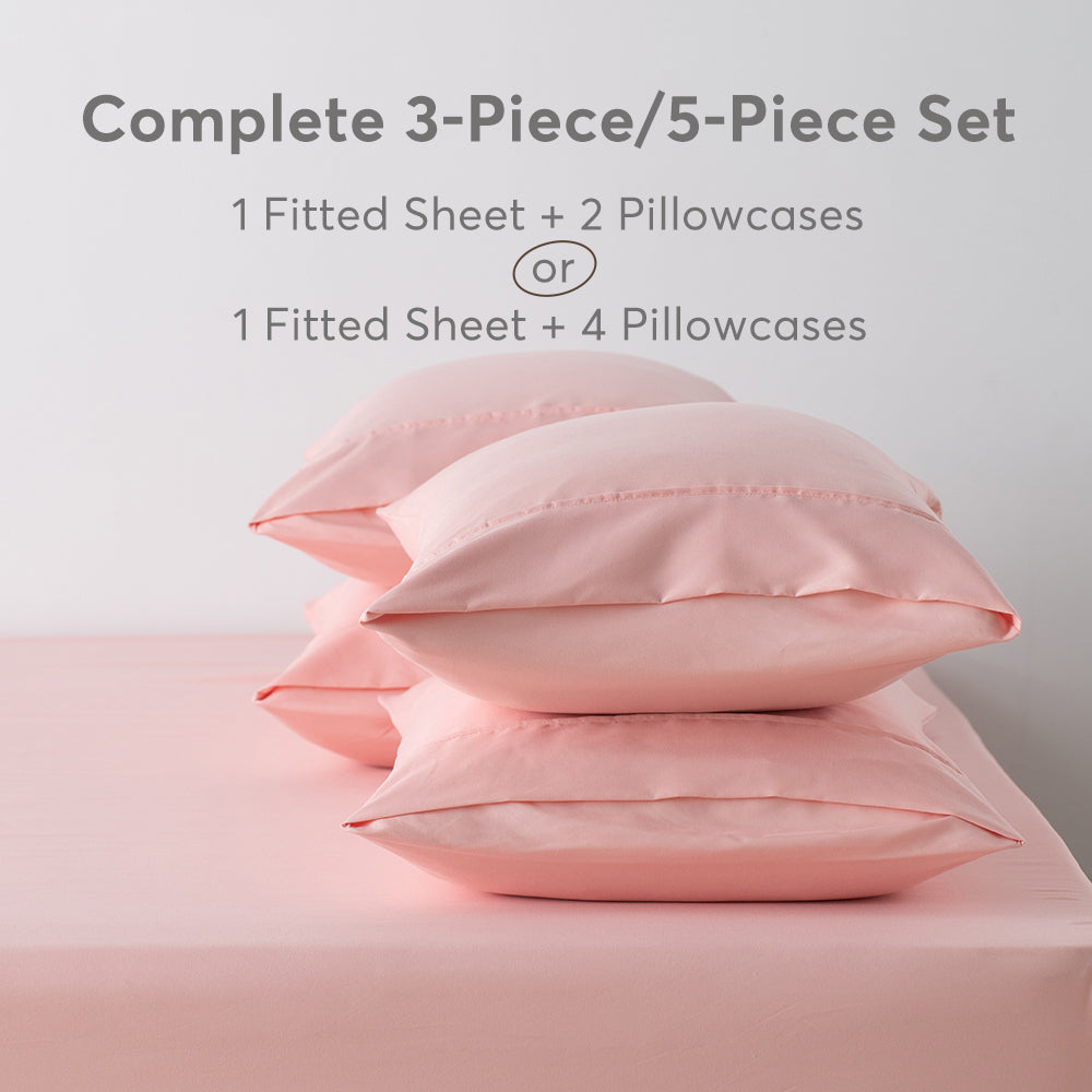 Mintorai All Season Deep Pocket Fitted Sheet Set with Pillowcases, Room Decor, Graduation Gifts