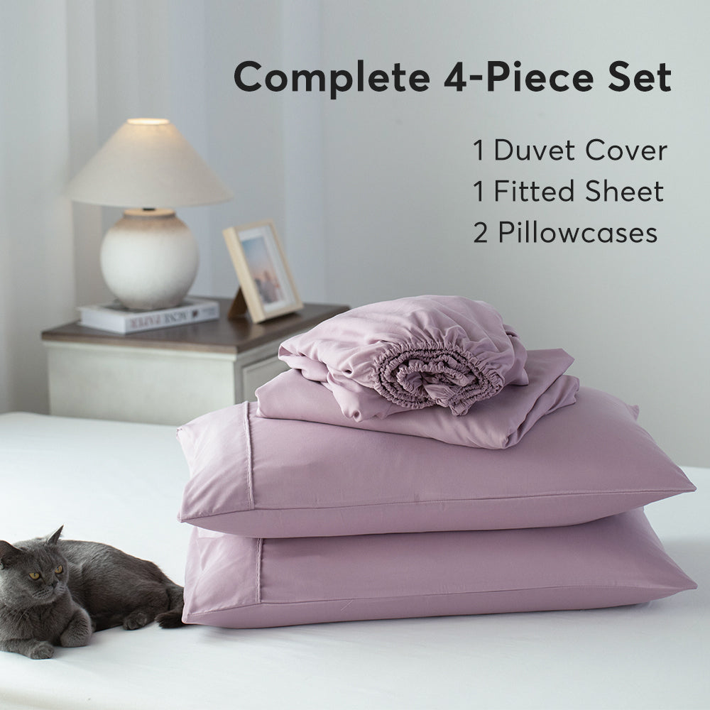 Mintorai Duvet Cover Bedding Set with Duvet Cover, Pillowcase, Fitted Sheet, Hypoallergenic and Breathable, Room Decor, Graduation Gifts