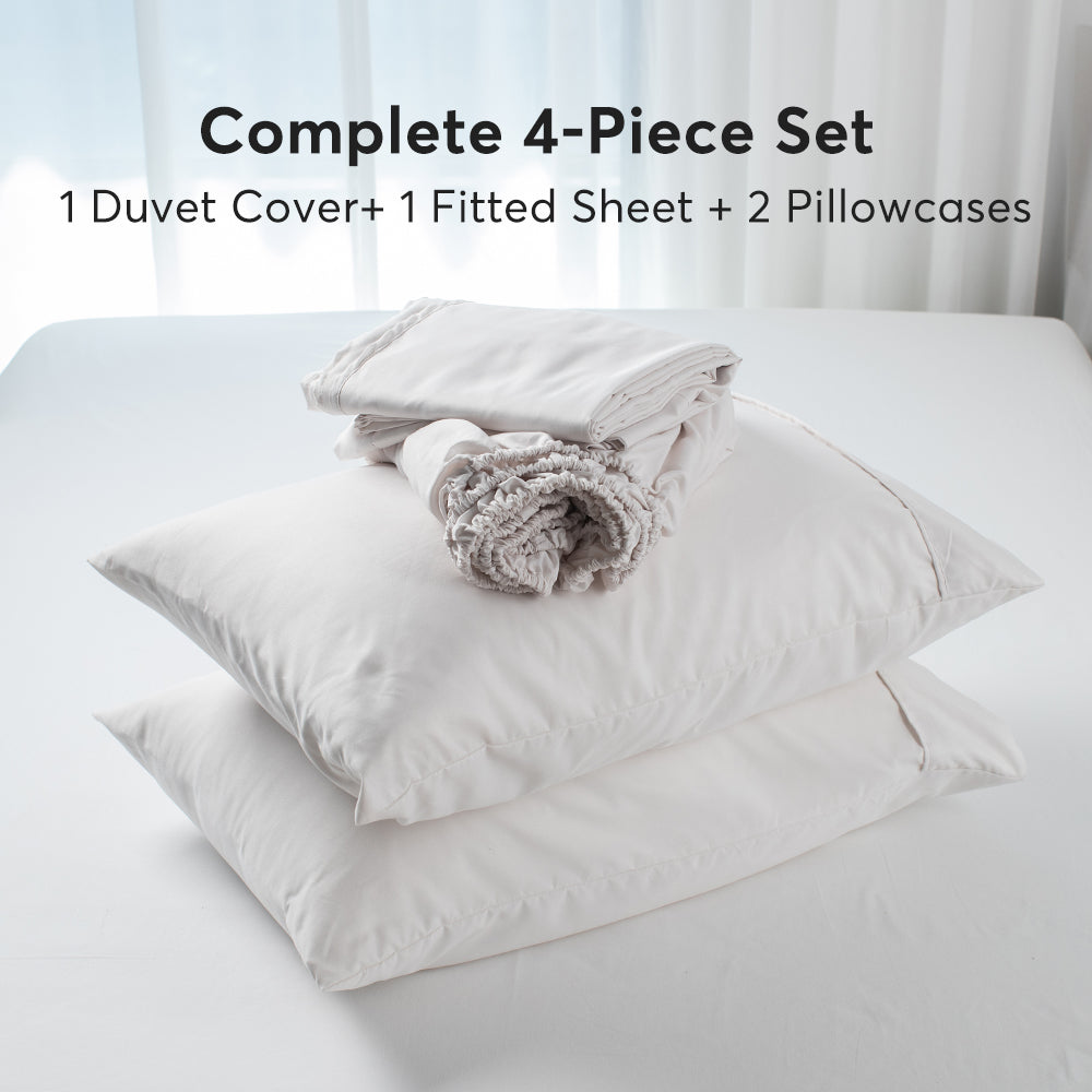 Mintorai Duvet Cover Bedding Set with Duvet Cover, Pillowcase, Fitted Sheet, Hypoallergenic and Breathable, Room Decor, Graduation Gifts