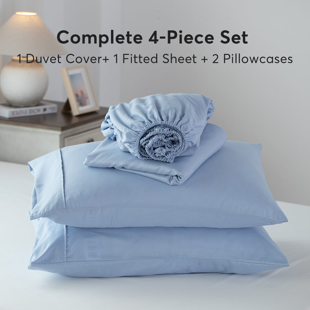 Mintorai Duvet Cover Bedding Set with Duvet Cover, Pillowcase, Fitted Sheet, Hypoallergenic and Breathable, Room Decor, Graduation Gifts
