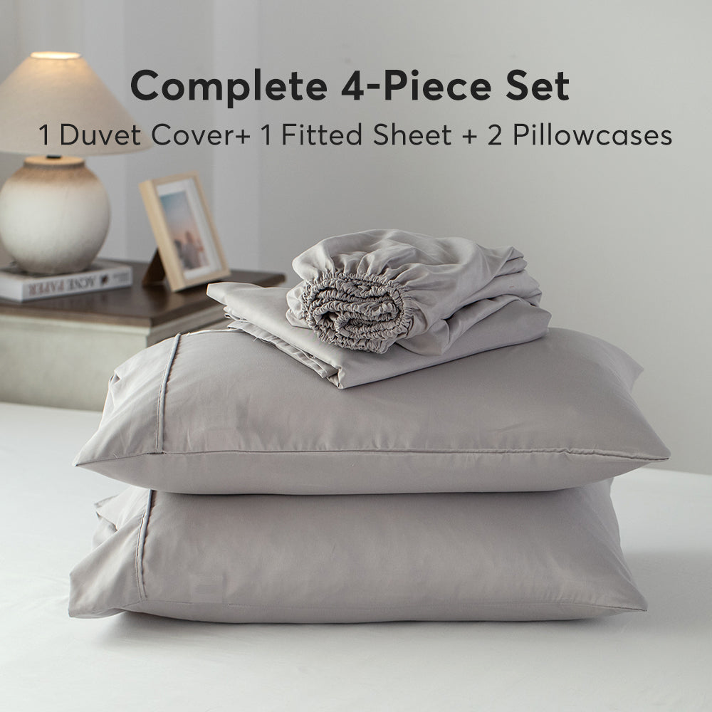 Mintorai Duvet Cover Bedding Set with Duvet Cover, Pillowcase, Fitted Sheet, Hypoallergenic and Breathable, Room Decor, Graduation Gifts