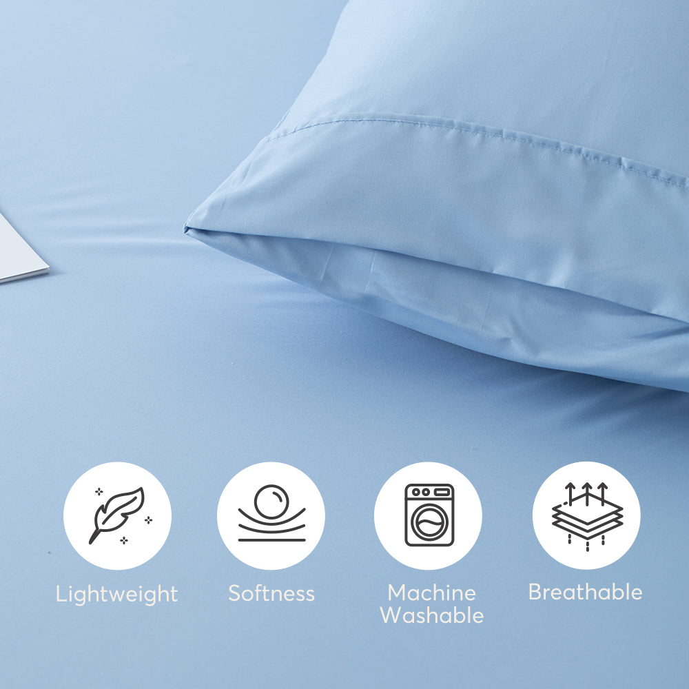 Mintorai All Season Deep Pocket Fitted Sheet Set with Pillowcases, Room Decor, Graduation Gifts