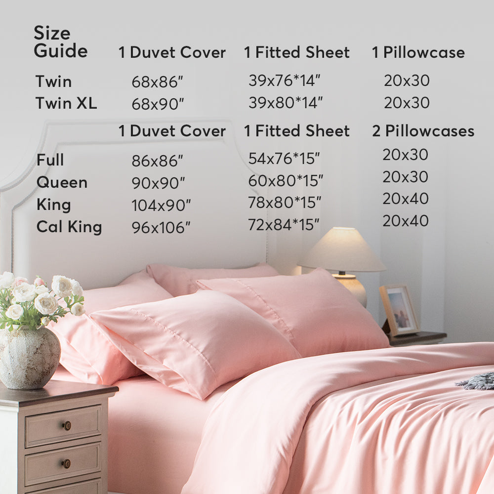 Mintorai Duvet Cover Bedding Set with Duvet Cover, Pillowcase, Fitted Sheet, Hypoallergenic and Breathable, Room Decor, Graduation Gifts