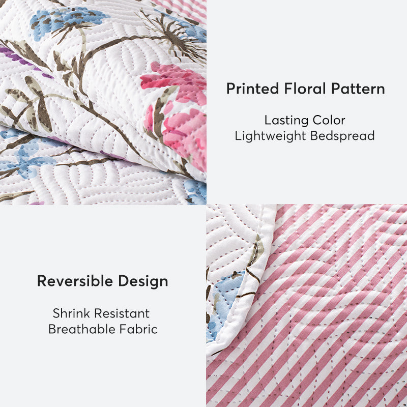 Mintorai Floral Quilt Set - Lightweight & Reversible - Cozy & Stylish Bedding - Machine Washable, Room Decor, Graduation Gifts