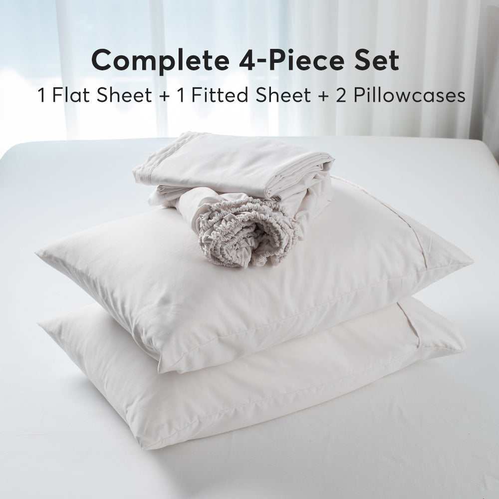 Mintorai Sheet Bedding Set with Pillowcase, Flat Sheet, Fitted Sheet, Hypoallergenic and Breathable, Room Decor, Graduation Gifts