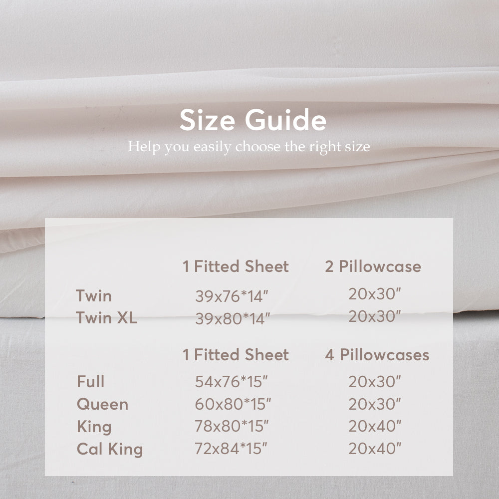 Mintorai All Season Deep Pocket Fitted Sheet Set with Pillowcases, Room Decor, Graduation Gifts