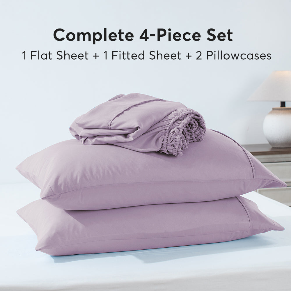 Mintorai Sheet Bedding Set with Pillowcase, Flat Sheet, Fitted Sheet, Hypoallergenic and Breathable, Room Decor, Graduation Gifts