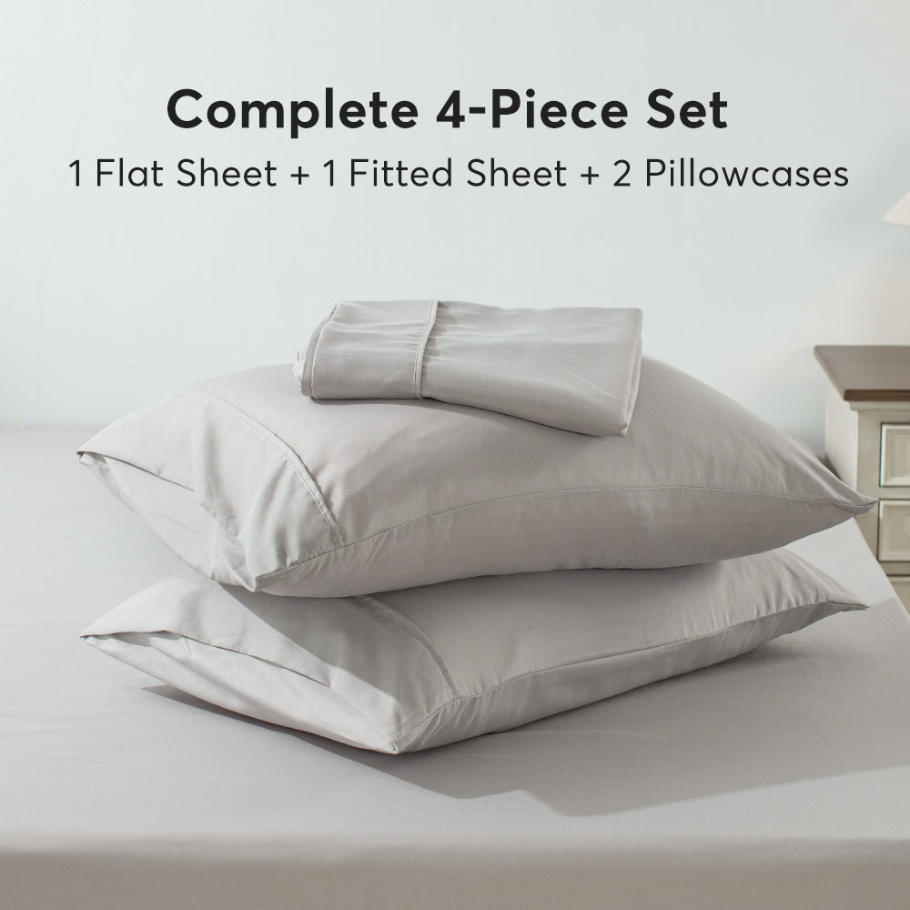 Mintorai Sheet Bedding Set with Pillowcase, Flat Sheet, Fitted Sheet, Hypoallergenic and Breathable, Room Decor, Graduation Gifts