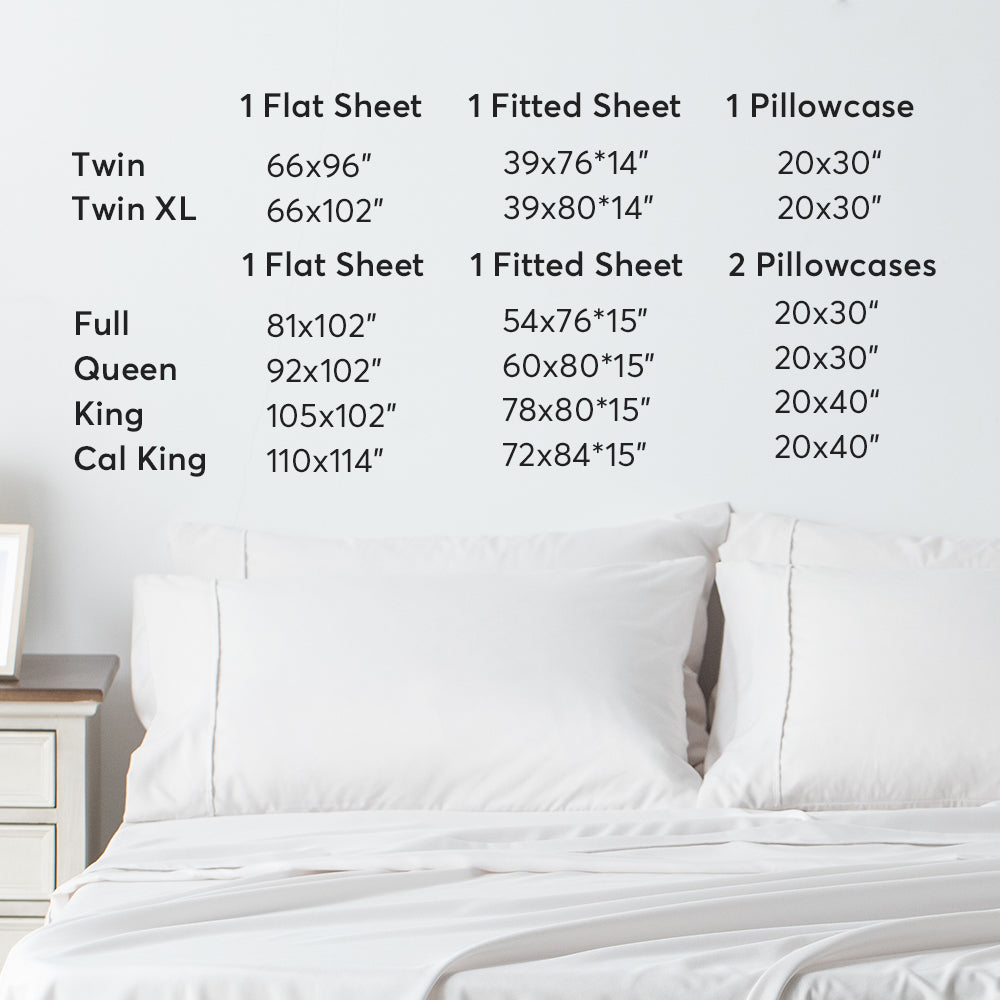 Mintorai Sheet Bedding Set with Pillowcase, Flat Sheet, Fitted Sheet, Hypoallergenic and Breathable, Room Decor, Graduation Gifts