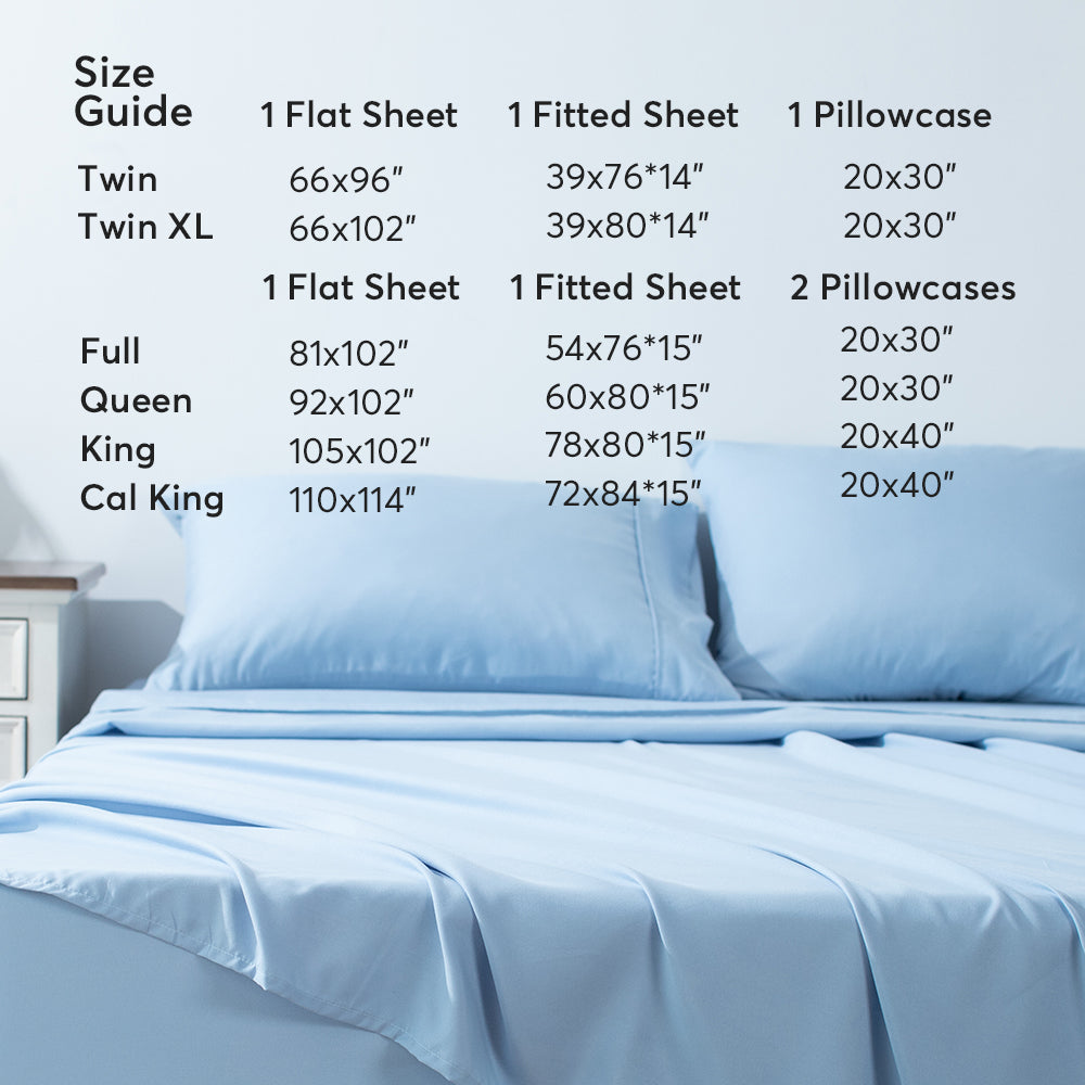 Mintorai Sheet Bedding Set with Pillowcase, Flat Sheet, Fitted Sheet, Hypoallergenic and Breathable, Room Decor, Graduation Gifts