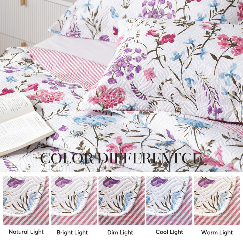 Mintorai Floral Quilt Set - Lightweight & Reversible - Cozy & Stylish Bedding - Machine Washable, Room Decor, Graduation Gifts