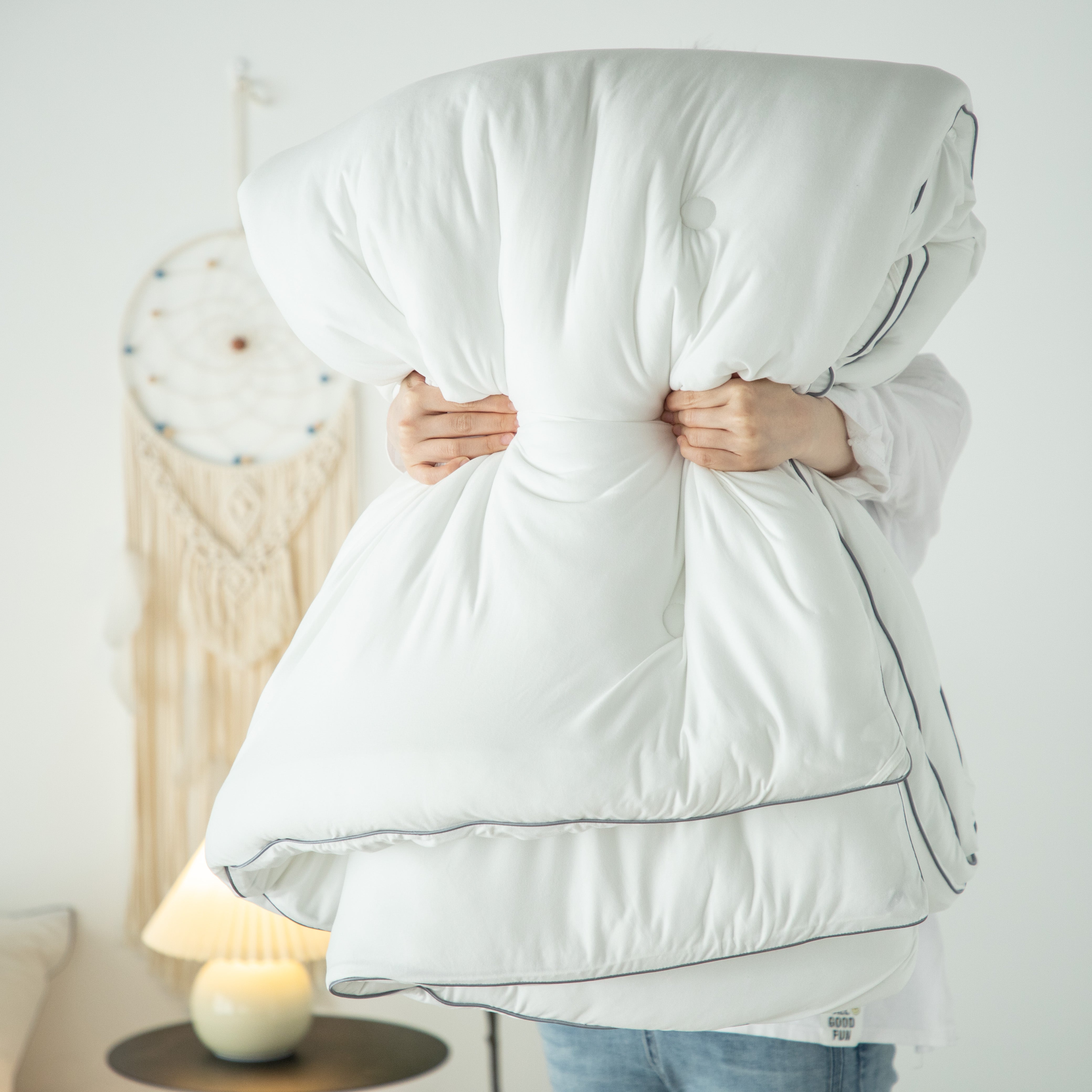 Mintorai Jersey Knit Ultra Soft Comforter Set, White