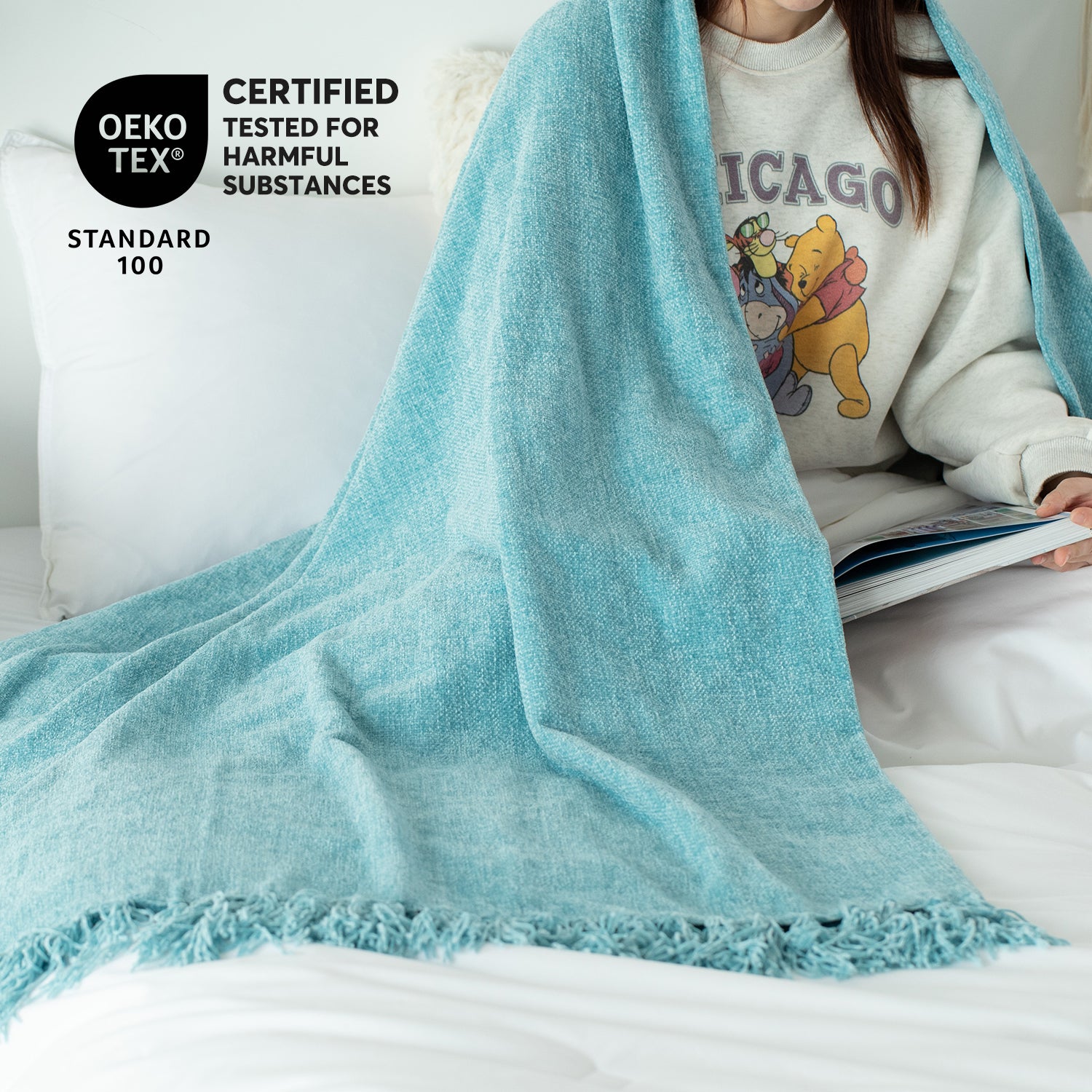 Mintorai Ultra Soft Lightweight Decorative Throw Blanket with Tassel, Room Decor, Graduation Gifts