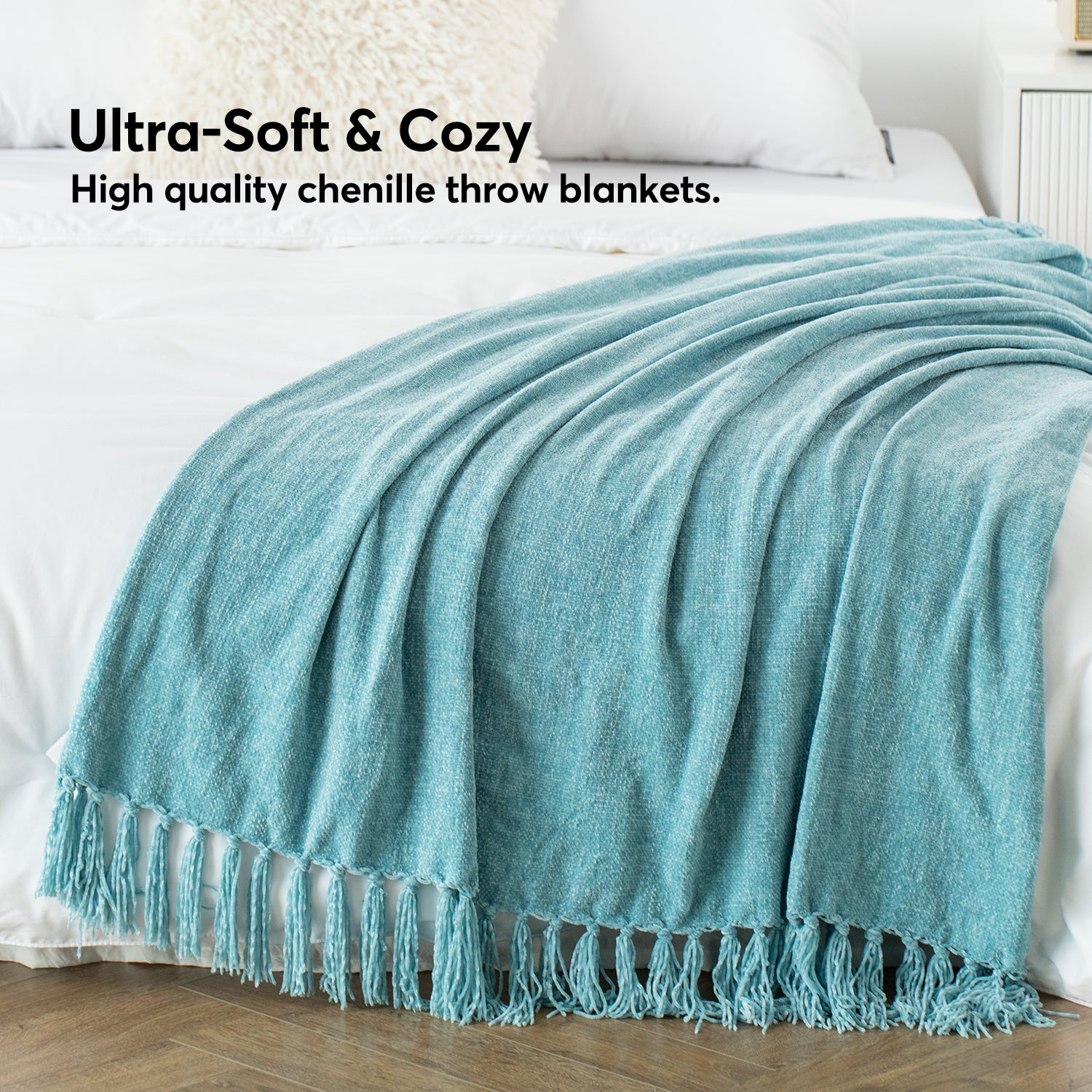 Mintorai Ultra Soft Lightweight Decorative Throw Blanket with Tassel, Room Decor, Graduation Gifts