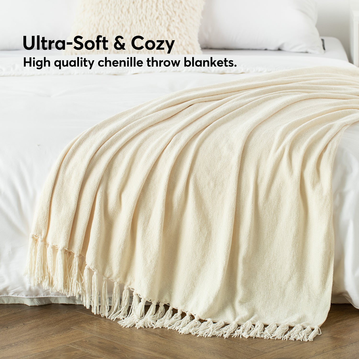 Mintorai Ultra Soft Lightweight Decorative Throw Blanket with Tassel, Room Decor, Graduation Gifts