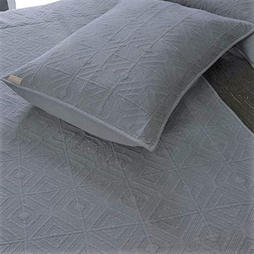 Mintorai Cozy Stonewashed Quilt Set, Navy Blue and White