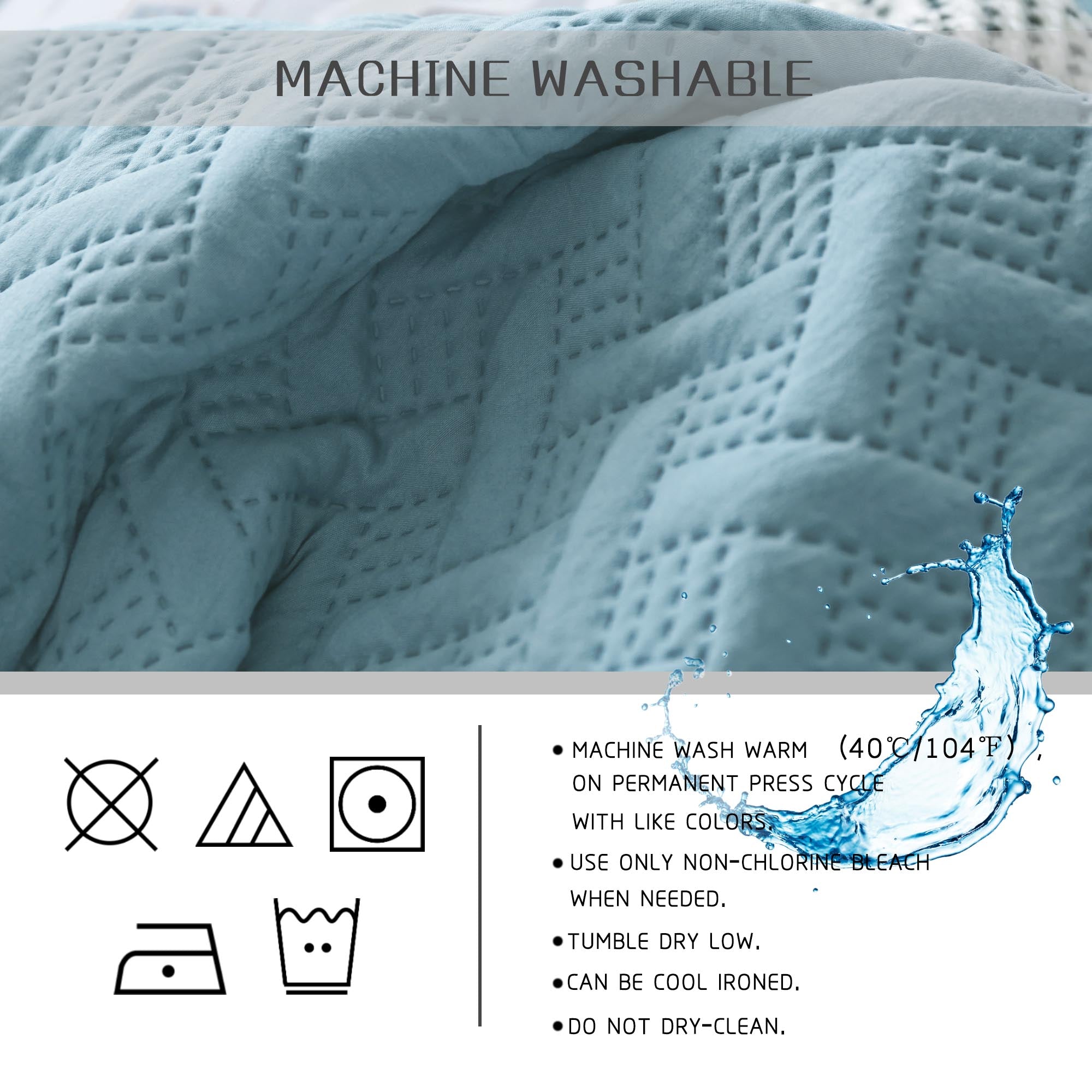 Mintorai Ultra Soft 2-Tone Reversible Quilt Bedding Set, Green or Pink or Blue, Room Decor, Graduation Gifts