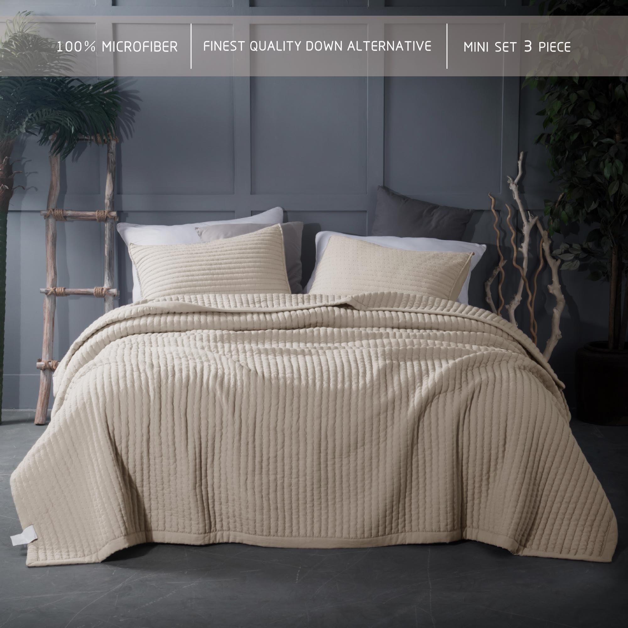 Mintorai Ultra Soft All Season Rustic Nostalgic Design Coverlet Set