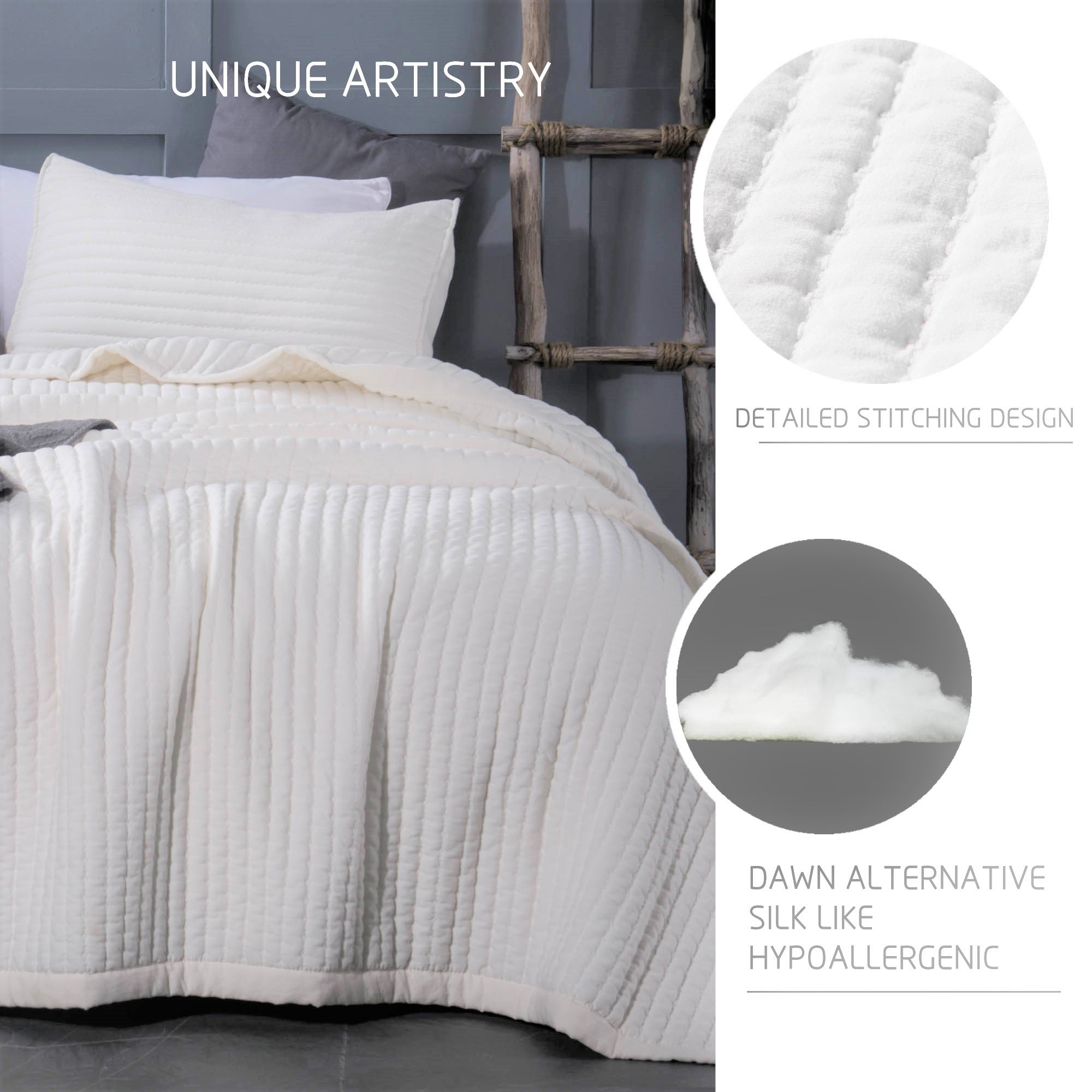 Mintorai Ultra Soft All Season Rustic Nostalgic Design Coverlet Set