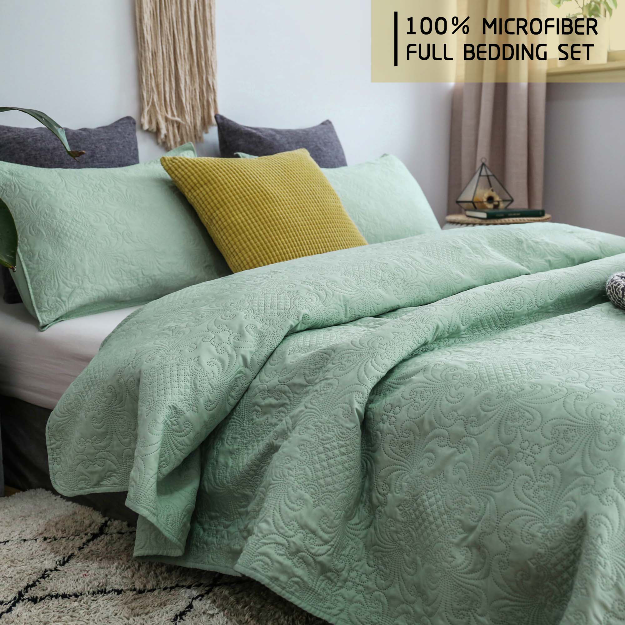 Mintorai Ultra Soft Floral Coverlet Quilt Bedding Set