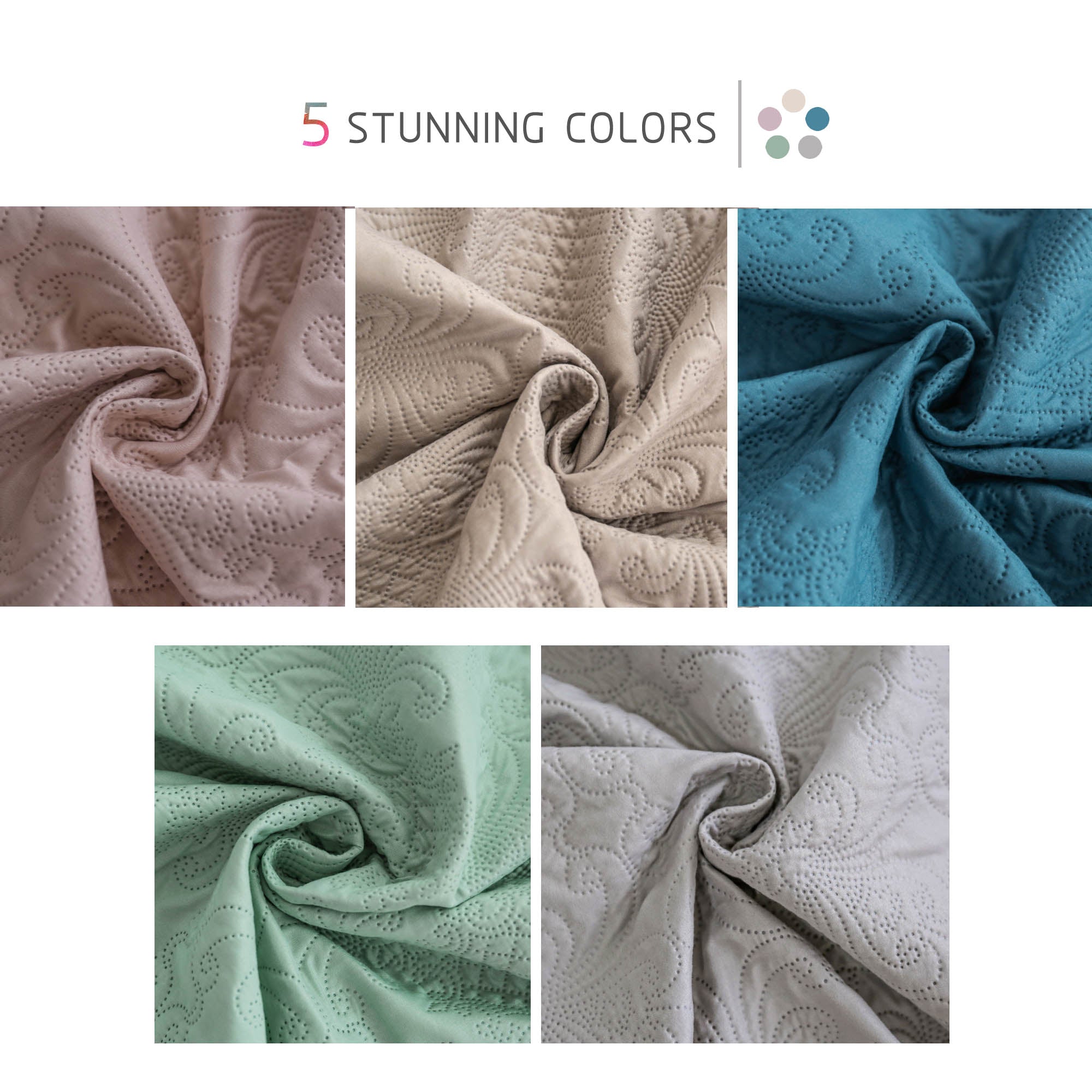 Mintorai Ultra Soft Floral Coverlet Quilt Bedding Set