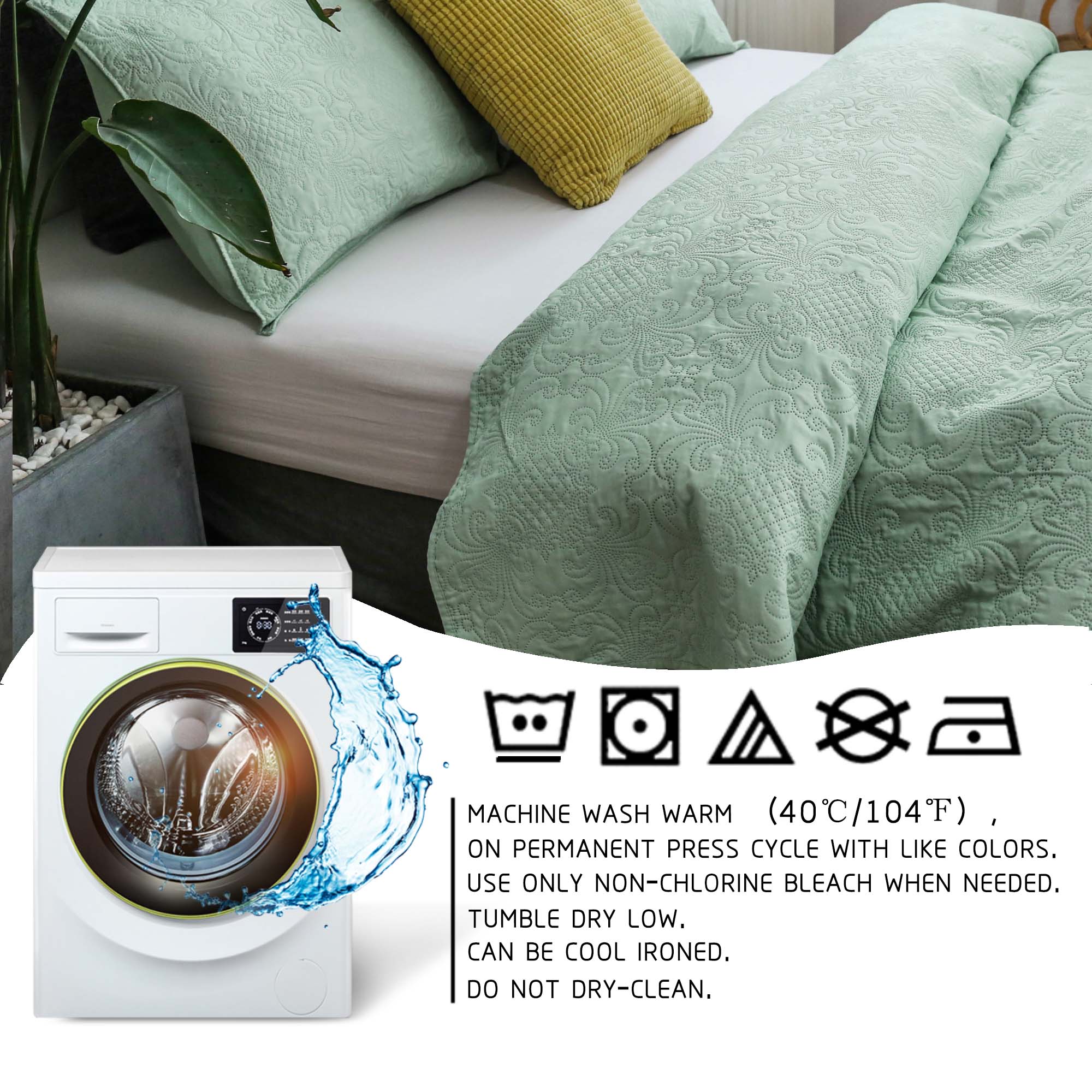 Mintorai Ultra Soft Floral Coverlet Quilt Bedding Set