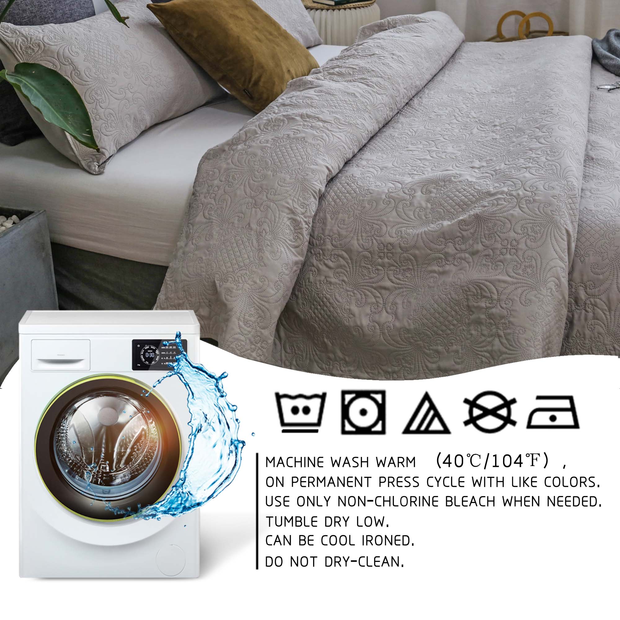 Mintorai Ultra Soft Floral Coverlet Quilt Bedding Set