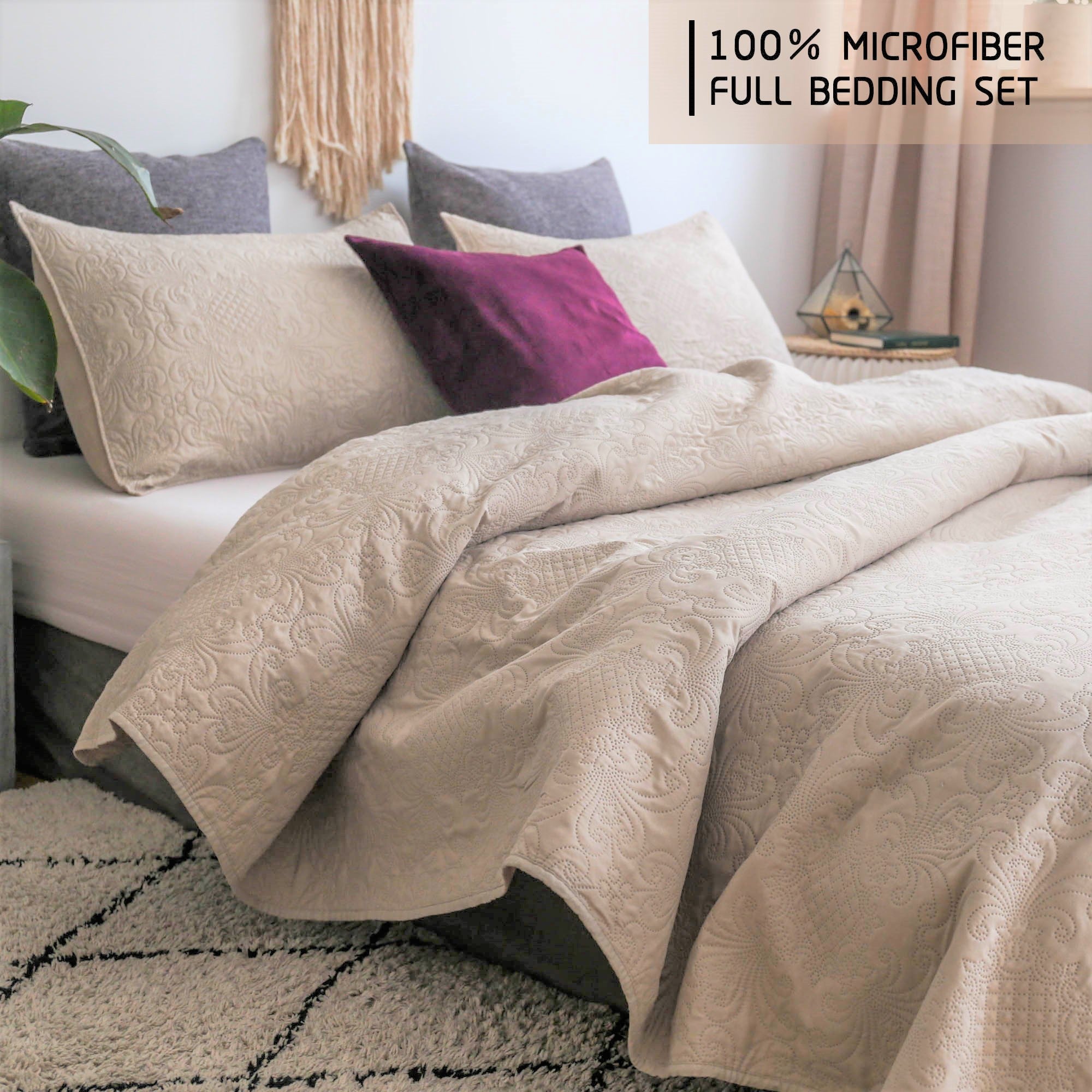 Mintorai Ultra Soft Floral Coverlet Quilt Bedding Set