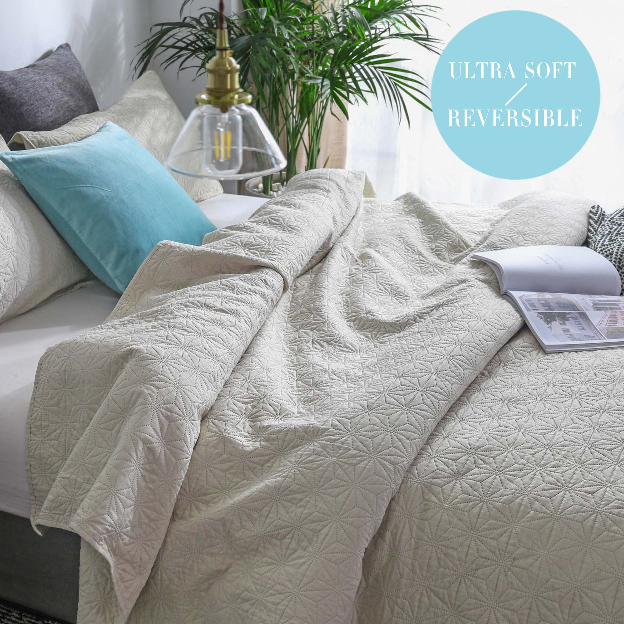 Mintorai Ultra Soft Star Contemporary Design Bedding Coverlet Set, Room Decor, Graduation Gifts