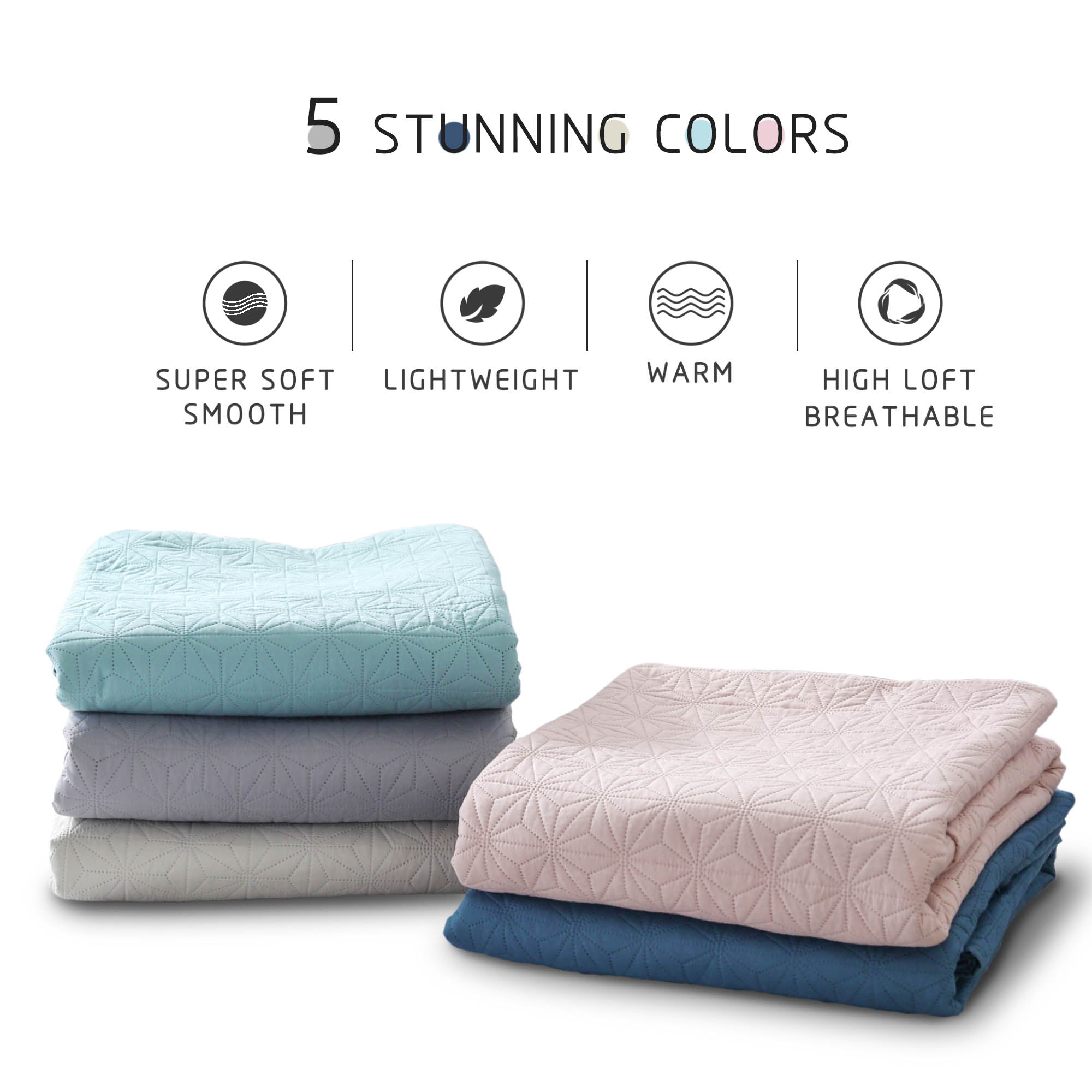 Mintorai Ultra Soft Star Contemporary Design Bedding Coverlet Set, Room Decor, Graduation Gifts