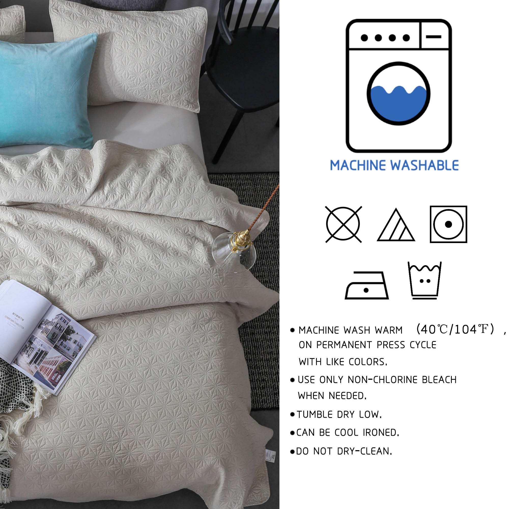 Mintorai Ultra Soft Star Contemporary Design Bedding Coverlet Set, Room Decor, Graduation Gifts