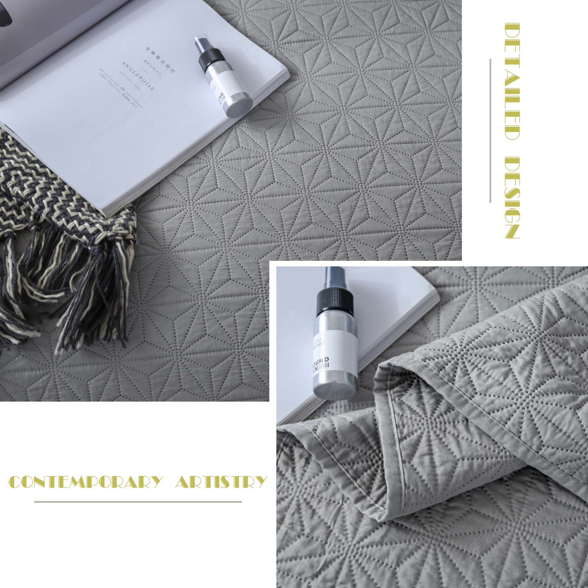Mintorai Ultra Soft Star Contemporary Design Bedding Coverlet Set, Room Decor, Graduation Gifts