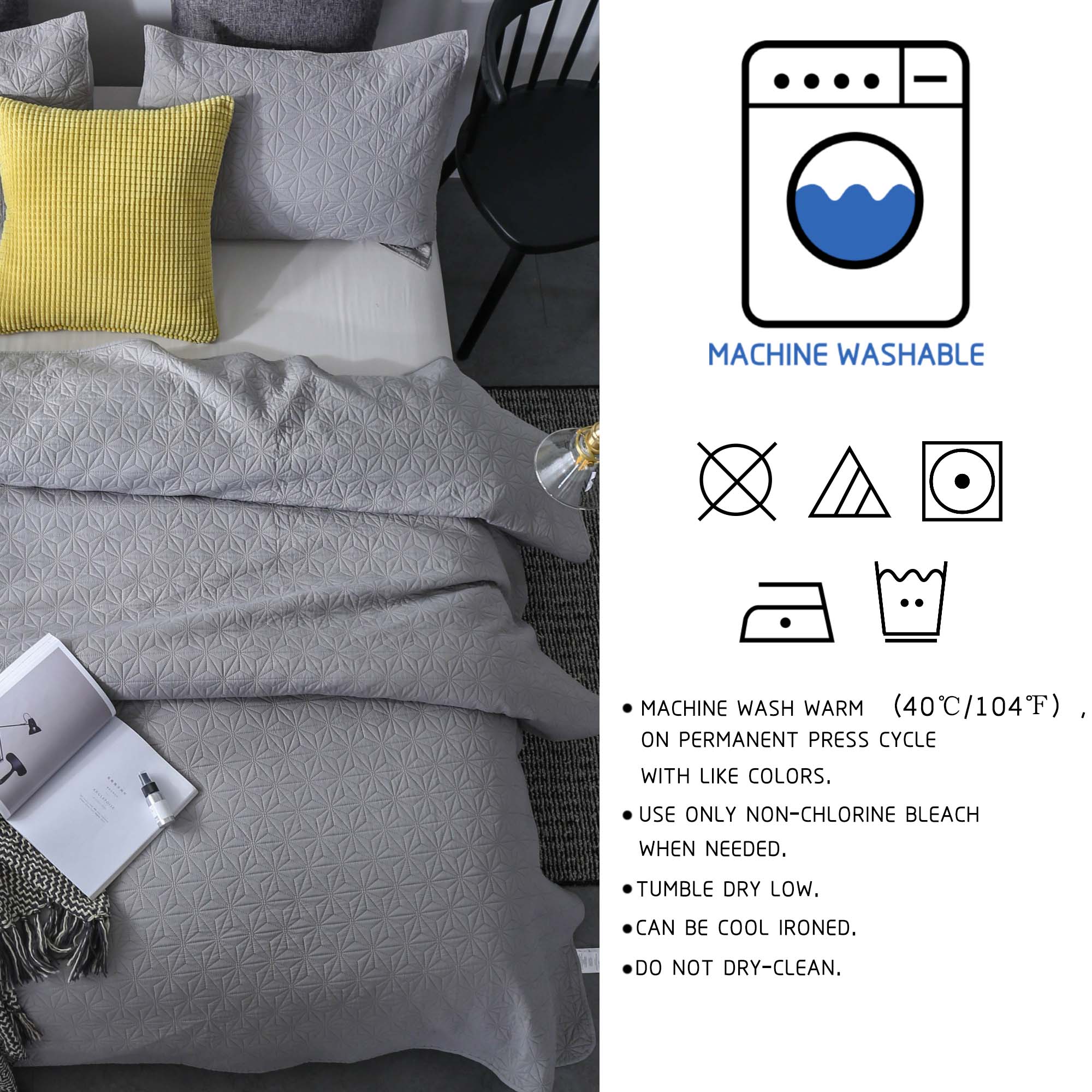 Mintorai Ultra Soft Star Contemporary Design Bedding Coverlet Set, Room Decor, Graduation Gifts