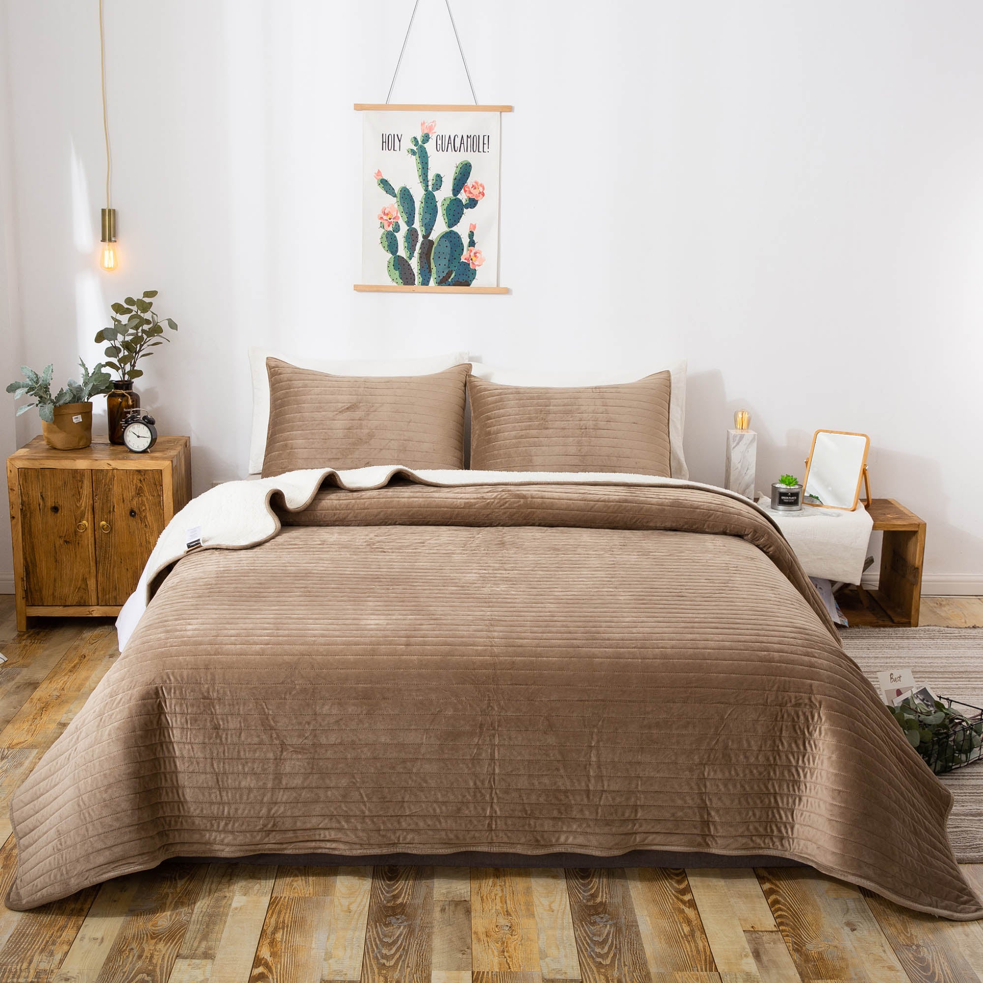 soft sherpa comforter warm Mintorai ugg fluffy plush best bedding beige