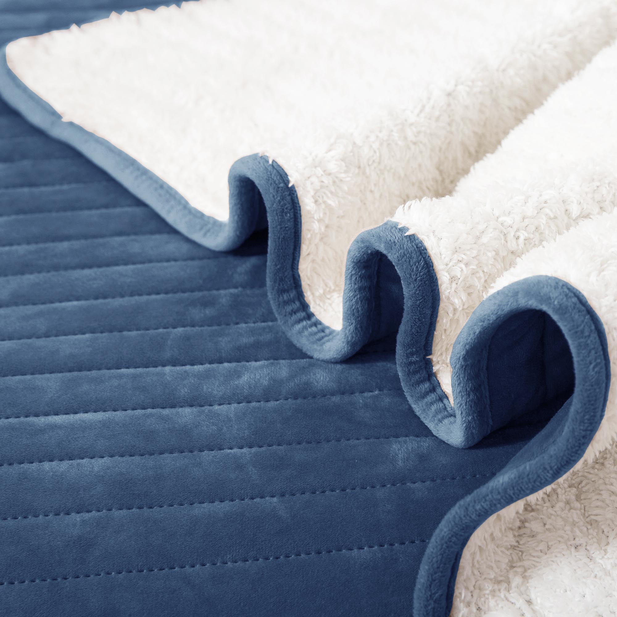 soft sherpa comforter warm Mintorai ugg fluffy plush best bedding blue