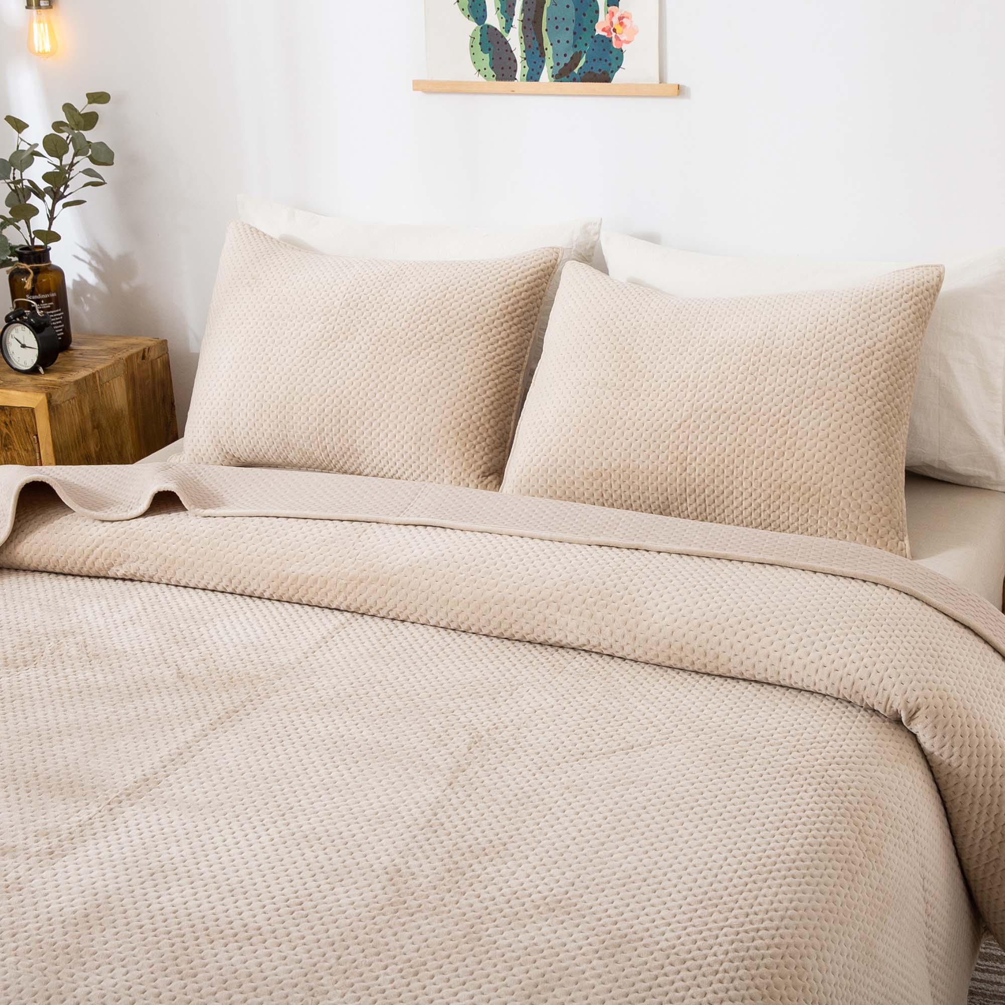 Mintorai Ultra Soft Plush Poly-Velvet Quilt Set, Queen, King, Room Decor, Graduation Gifts, Fathers Day Gift