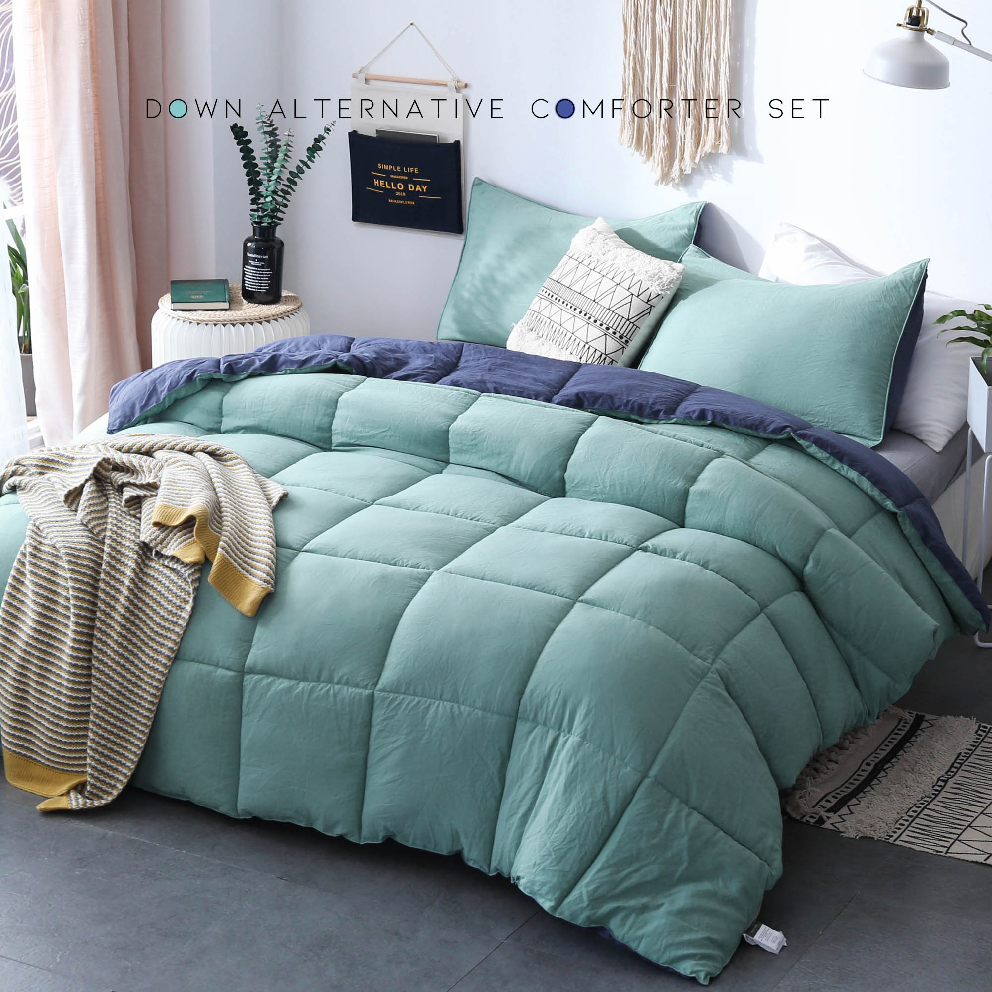 Mintorai Cozy Soft Luxury Down Alternative Comforter Set - Reversible & Machine Washable - Mintorai