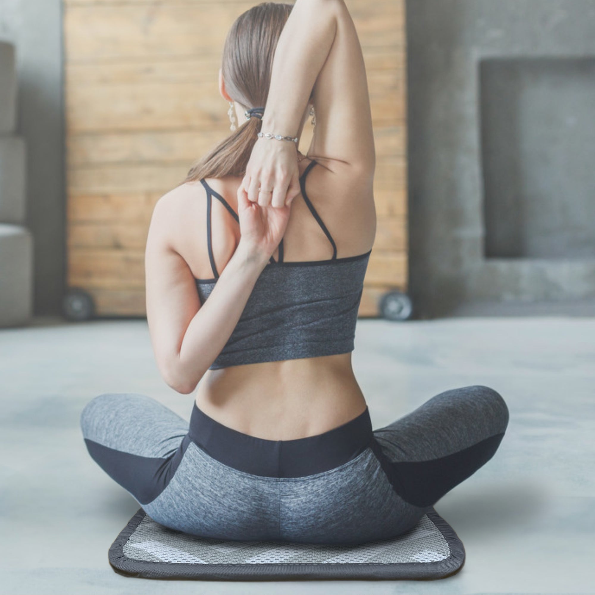 Mintorai Yoga Meditation Square Cushion, Blue or Gray or Green