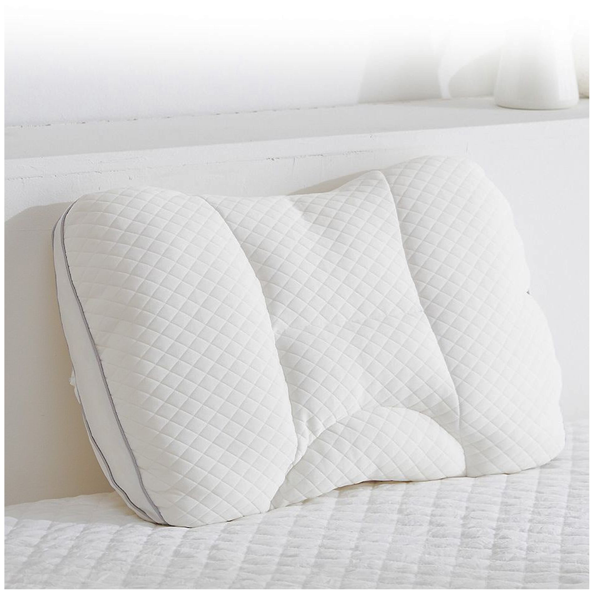 Mintorai Waterproof Foam Pillow, Medium Support Low Loft Slim Contour, White