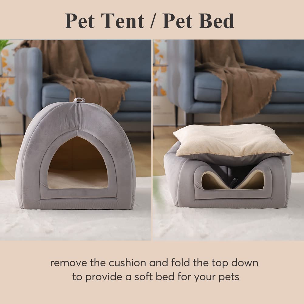 Mintorai Cat Bed, Lovely Tent with Removable Washable Pillow Cushion