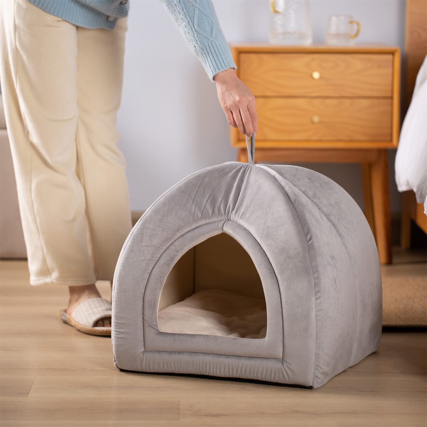 Mintorai Cat Bed, Lovely Tent with Removable Washable Pillow Cushion