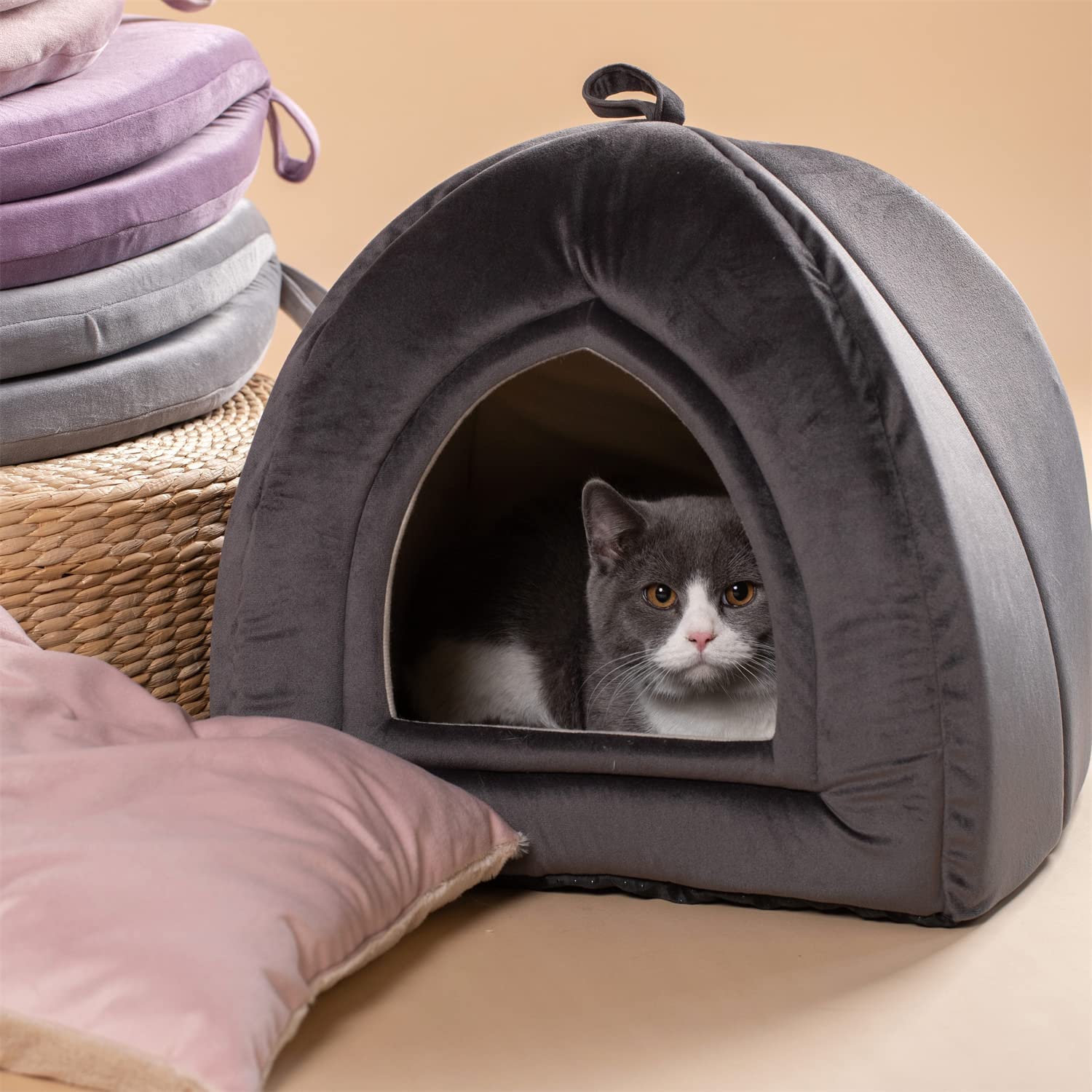 Mintorai Cat Bed, Lovely Tent with Removable Washable Pillow Cushion