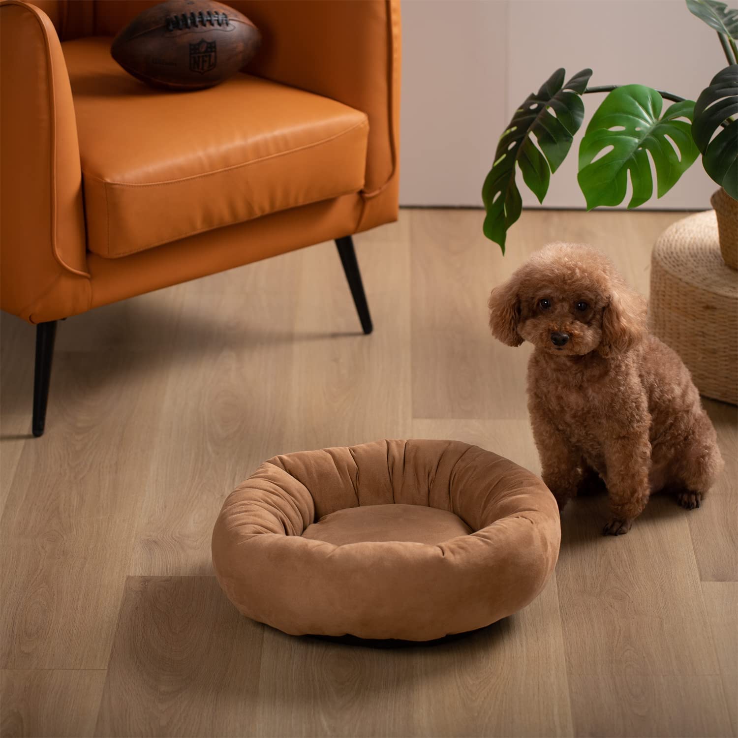 Mintorai Donut Design Round Dog Bed, Anti Slip and Machine Washable
