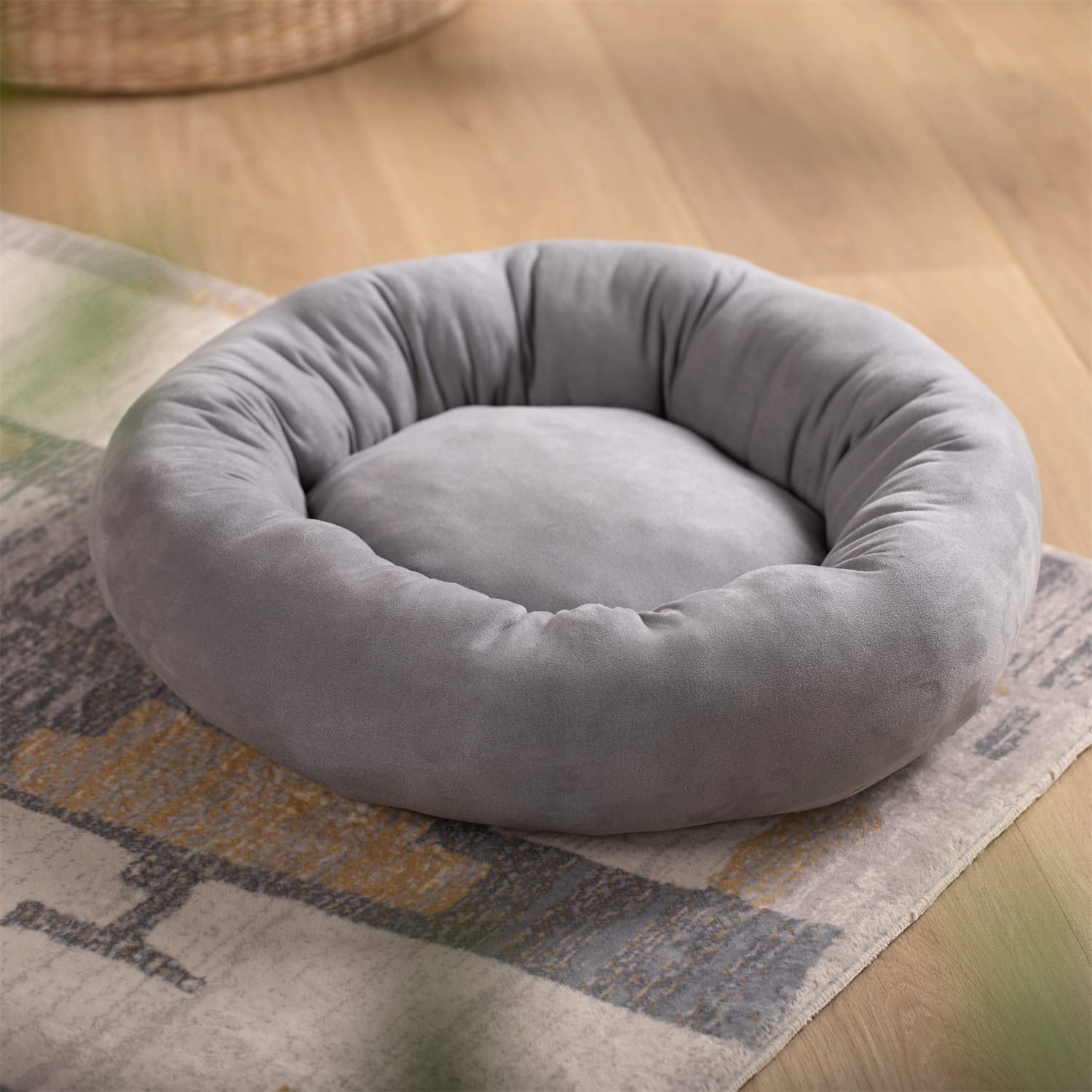 Mintorai Donut Design Round Dog Bed, Anti Slip and Machine Washable