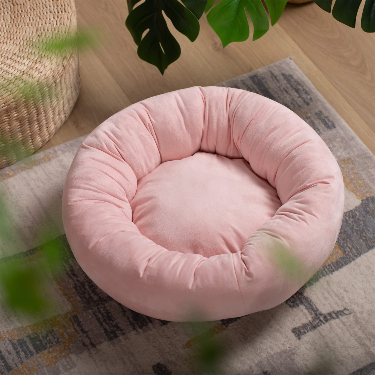 Mintorai Donut Design Round Dog Bed, Anti Slip and Machine Washable