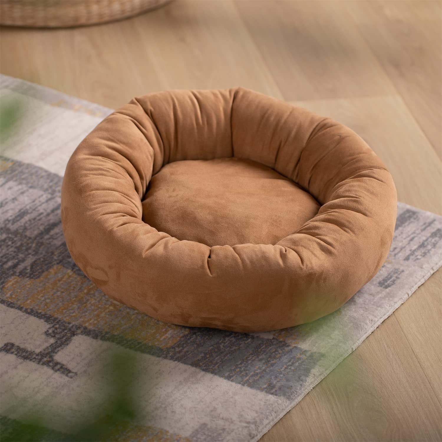Mintorai Donut Design Round Dog Bed, Anti Slip and Machine Washable
